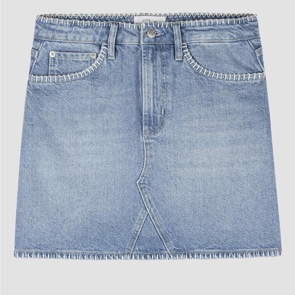 NWT Rails ‘Laurel’ Denim Blanket Stitch Mini Skirt in Harbor (size 28) Sold Out - Picture 1 of 14